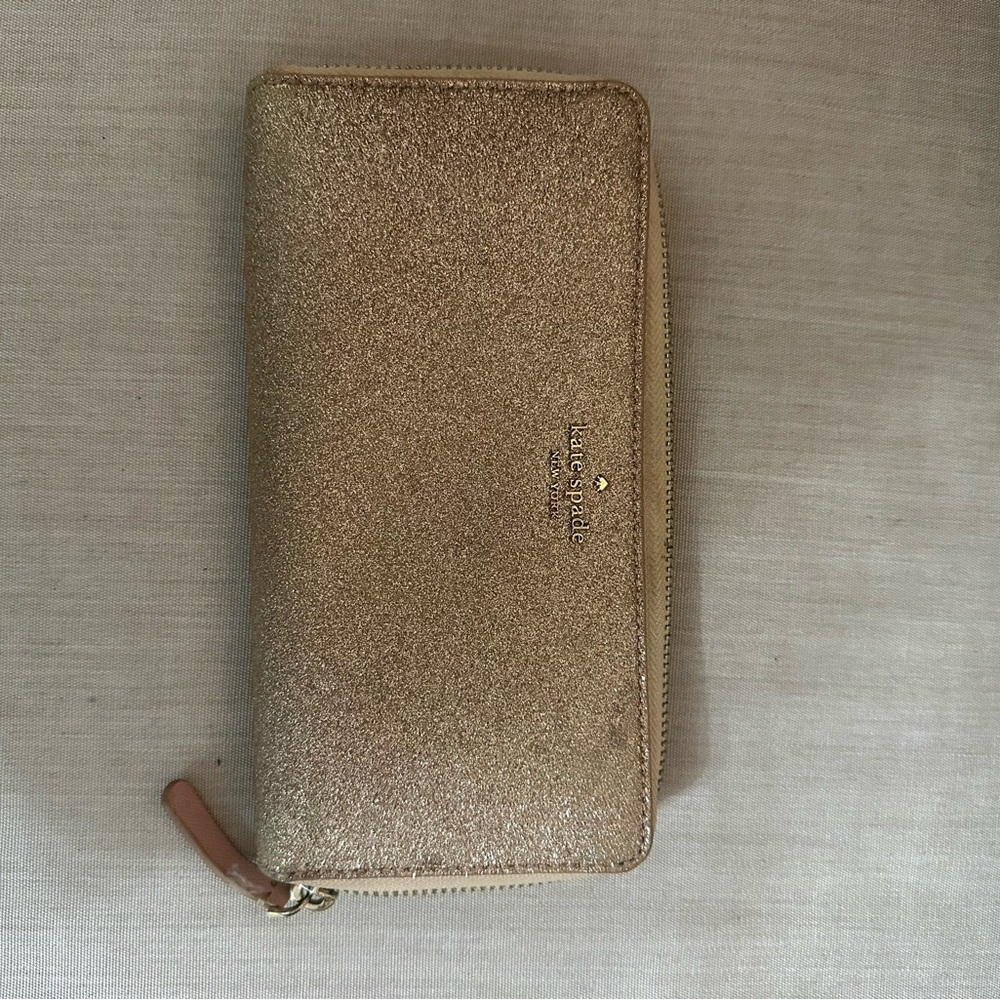Kate Spade Sparkling Gold Zip Wallet